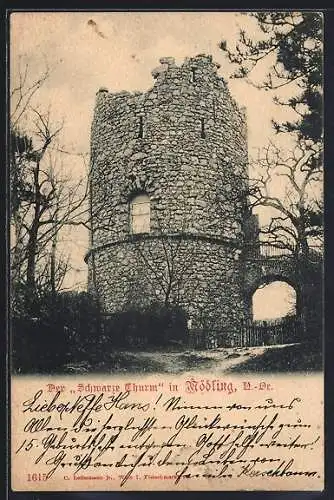 AK Mödling, Blick zum Schwarzen Turm