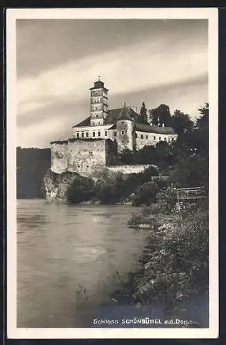 AK Schönbühel a. d. Donau, Uferpartie mit Schloss