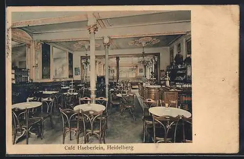 AK Heidelberg / Neckar, Cafe Haeberlein, Innenansicht