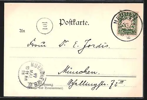AK Ulm / Donau, Partie am Rathaus mit geprägten Wappen