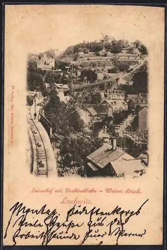 AK Loschwitz-Weisser Hirsch, Hotel Luisenhof mit Drahtseilbahn