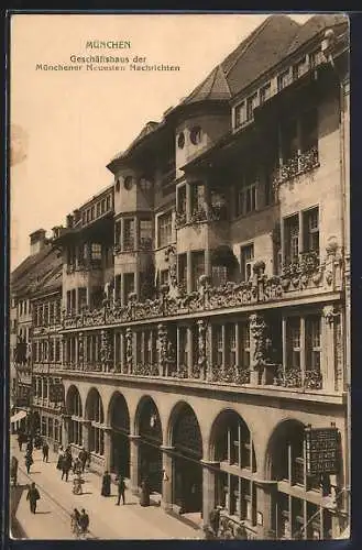 AK München, Geschäftshaus der Münchener Neuesten Nachrichten, Sendlinger Strasse 8