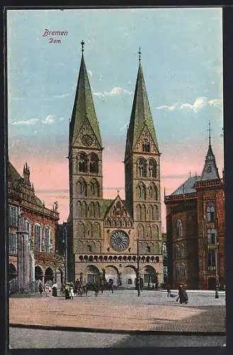 AK Bremen, Dom mit Passanten