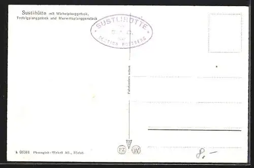 AK Sustlihütte, Ansicht mit Wichelplanggstock, Trotzigplnaggstock und Murmetsplanggenstock