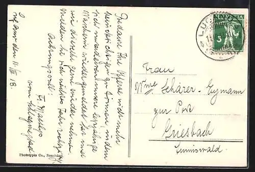 AK Castagnola, Veduta generale e monti di S. Mamette