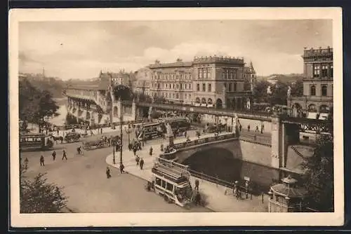 AK Berlin-Kreuzberg, Hochbahnhof Hallesches Tor