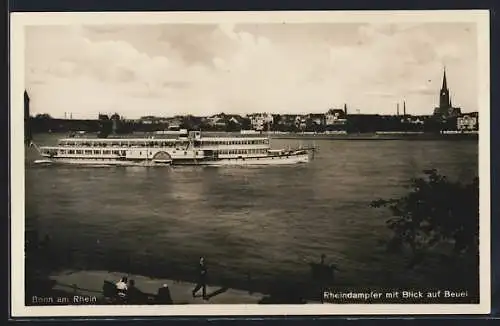 AK Bonn am Rhein, Rheindampfer mit Blick auf Beuel