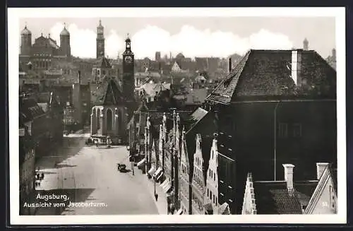 AK Augsburg, Aussicht vom Jacoberturm