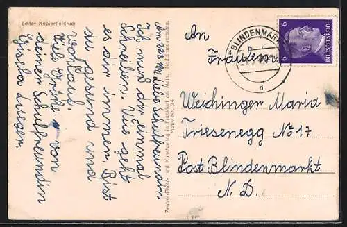 AK Alt-Frankfurt, Alte Brücke von der Frankfurter Seite aus