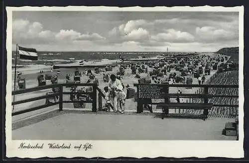 AK Westerland auf Sylt, Blick auf den Strand