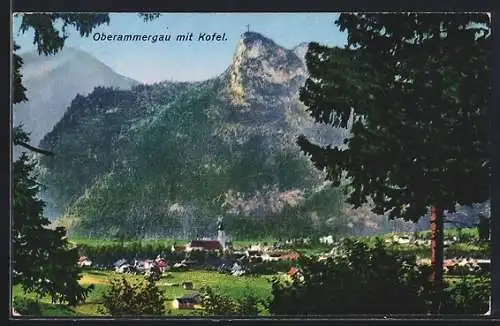 AK Oberammergau, Ortsansicht mit Kofel