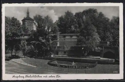 AK Augsburg, Freilichtbühne mit rotem Tor