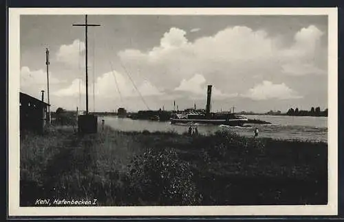 AK Kehl a. Rh., Blick auf das Hafenbecken I.