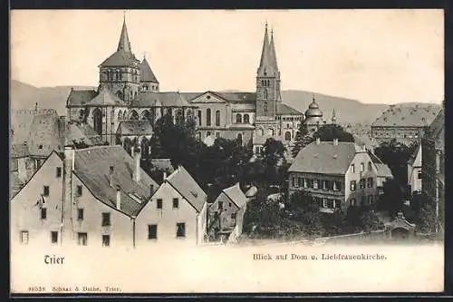 AK Trier, Blick auf Dom und Liebfrauenkirche