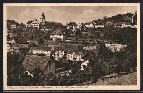 AK Gräfenberg, Ortsblick mit Kriegerdenkmal