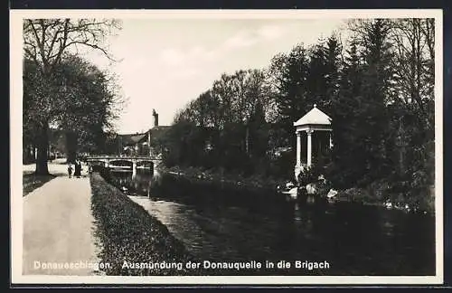 AK Donaueschingen, Ausmündung der Donauquelle in die Brigach