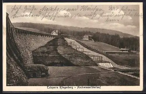 AK Klingenberg / Sachsen, Talsperre Klingenberg, Hochwasserüberlauf