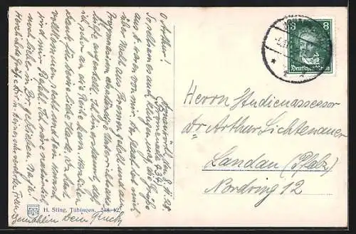 AK Donauwörth, Teilansicht mit Kirche