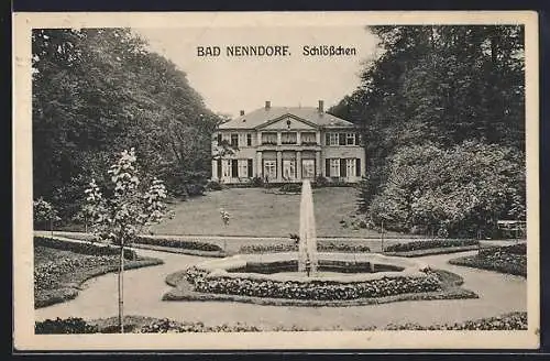 AK Bad Nenndorf, Schlösschen mit Springbrunnen