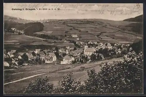 AK Geising i. Erzgeb., Teilansicht mit Kirche