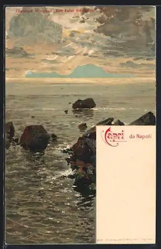 Künstler-AK Capri, Blick von Napoli auf die Insel