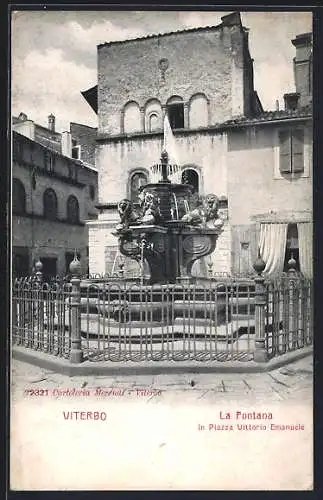 AK Viterbo, La FOntana in Piazza Vittorio Emanuele