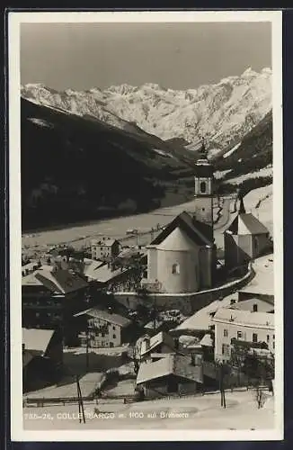 AK Colle Isarco sul Brennero, Ortsansicht im Winter gegen die Berge