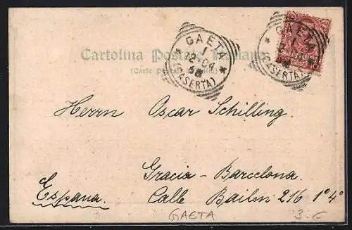 AK Gaeta, Ortsansicht die Küste entlang
