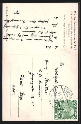 Künstler-AK Rudolf Alfred Höger: Misurina, Albergo Lago die Misurina, Dolomiten