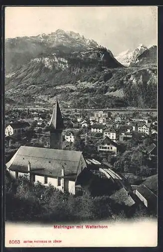 AK Meiringen, Blick auf die Stadt mit Wetterhorn