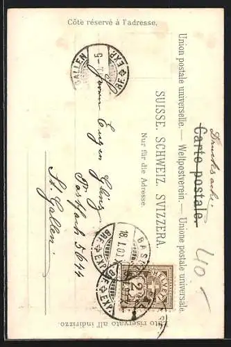 Lithographie Basel, Das Spalenthor im Mondschein