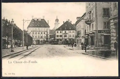 AK La Chaux-de-Fonds, Restaurant Jacques Meyer ud Blumengeschäft