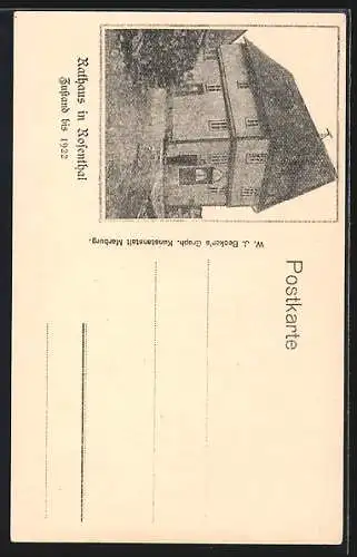 AK Rosenthal / Hessen, Rathaus nach Wiederherstellung 1922-23