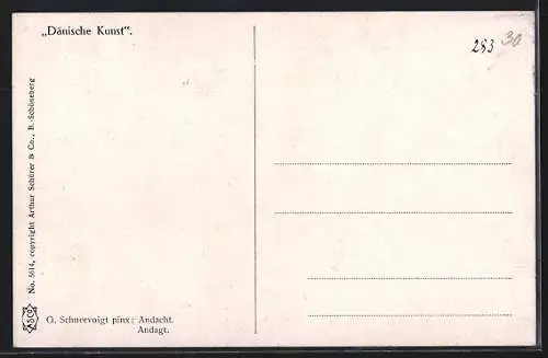 Künstler-AK sign. G. Schneevoigt: Andacht, Dänische Kunst
