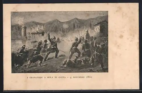 AK Grantieri la Mola di Gaeta 4 Novembre 1866, Soldaten im Gefecht