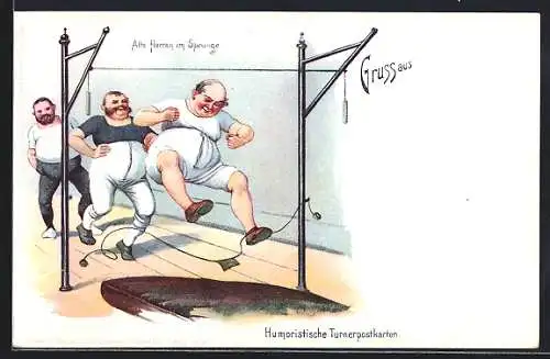 AK Alte Hamburger Herren im Sprunge