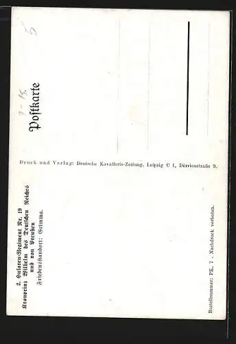 Künstler-AK Döbrich-Steglitz: 2. Husaren-Regiment Nr. 19, Kronprinz Wilhelm des Deutschen Reiches und von Preussen