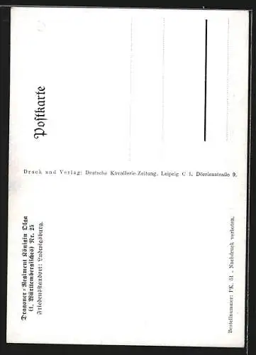 Künstler-AK Döbrich-Steglitz: Dragoner-Regiment Königin Olga Nr. 25, im Paraderitt