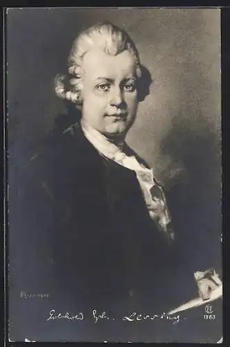 Künstler-AK Dichter Gotthold Ephraim Lessing im Portrait