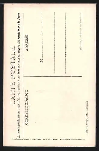 AK Glarus, Frau in Tracht am Spinnrad