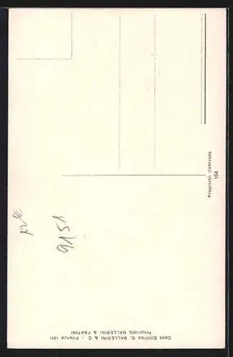 Künstler-AK Mann steht hinter Frau mit Fächer, Art Deco