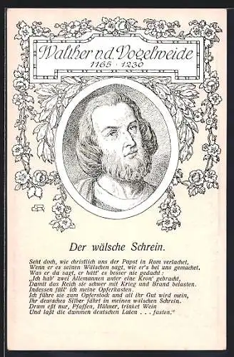 AK Walther von der Vogelweide, der Wälsche Schrein