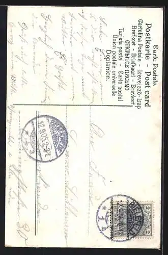 AK weinende Frau am Elterngrab, Verzage nicht