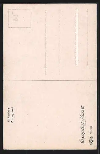 Künstler-AK Rowland, Postlagernd, Dame liest Telegramm