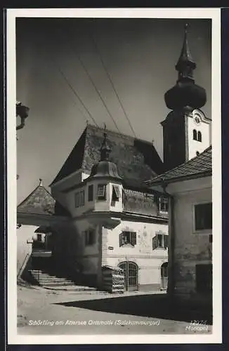 AK Schörfling a. Attersee, Ortspartie an der Kirche