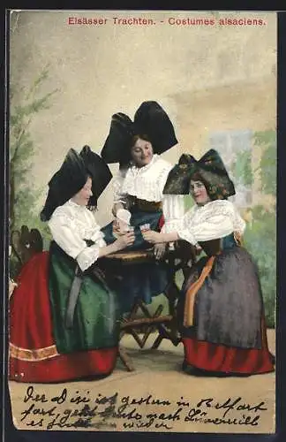 AK Frauen in elsass-lothringischer Tracht