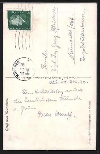 AK Münchner Kindl sitzt auf der Frauenkirche