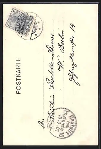 Lithographie Winter, Krähen und tiefstehende Sonne, Allegorie