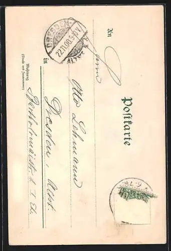 Lithographie Turnvater Jahn, Frisch, froh, fromm, frei, Mann mit Sportgerät auf dem Gauturnfest