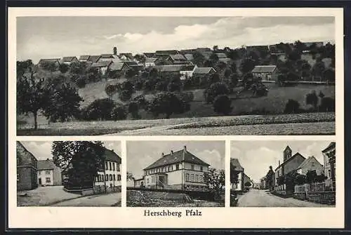 AK Herschberg /Pfalz, Ortsansicht und Strassenpartien